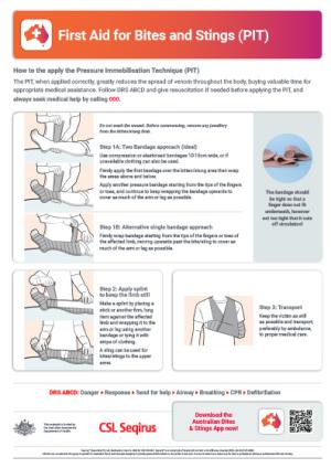 Bites and Stings - Pressure Immobilisation Technique